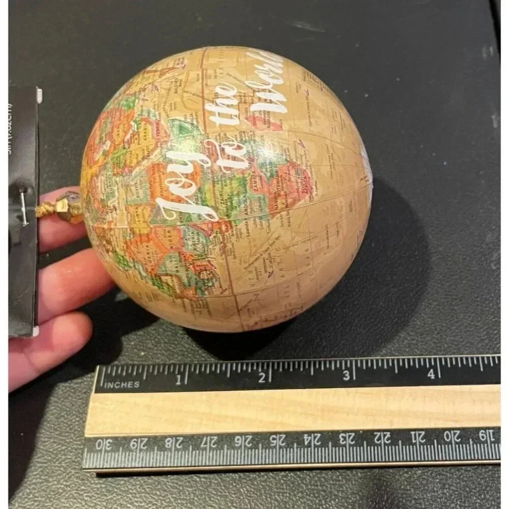 Joy To‎ The World Globe Christmas Holiday Ornament NEW